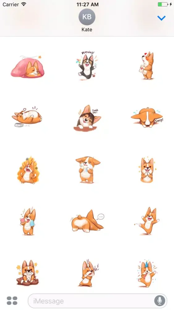 Tangkapan skrin Cute Corgi Animated Sticker