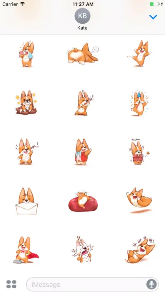 Tangkapan skrin Cute Corgi Animated Sticker