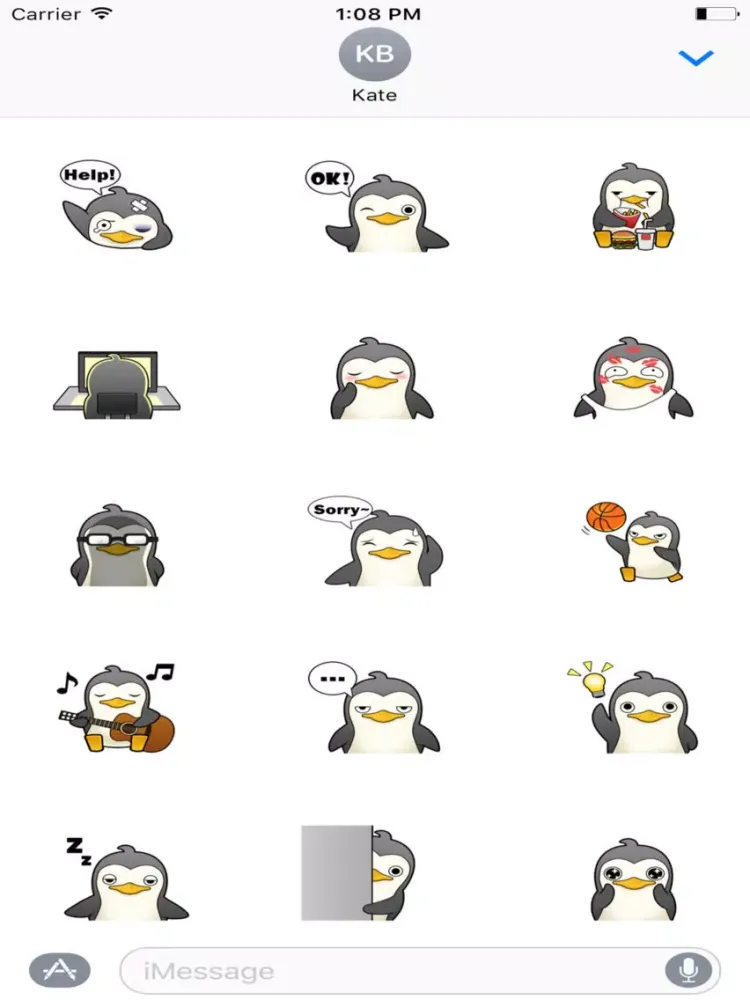ภาพหน้าจอของ Penguin Cute Sticker iPad 
