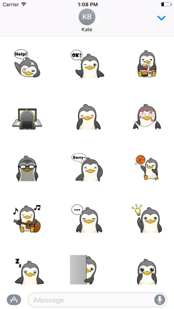 ภาพหน้าจอของ Penguin Cute Sticker