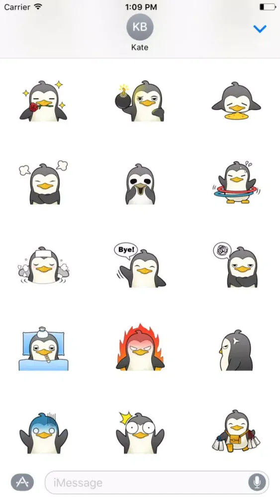 ภาพหน้าจอของ Penguin Cute Sticker