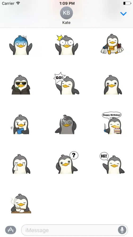 ภาพหน้าจอของ Penguin Cute Sticker