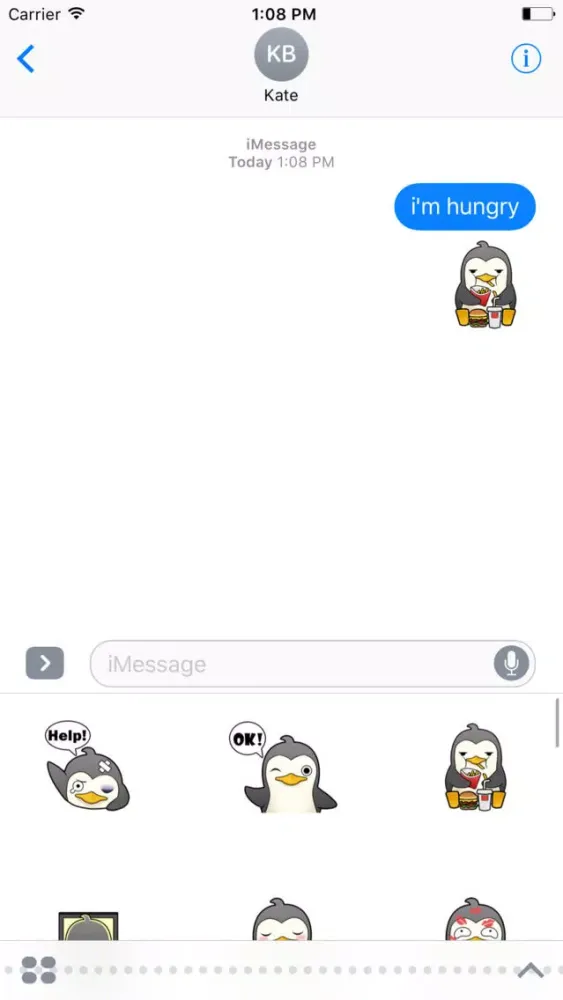 ภาพหน้าจอของ Penguin Cute Sticker