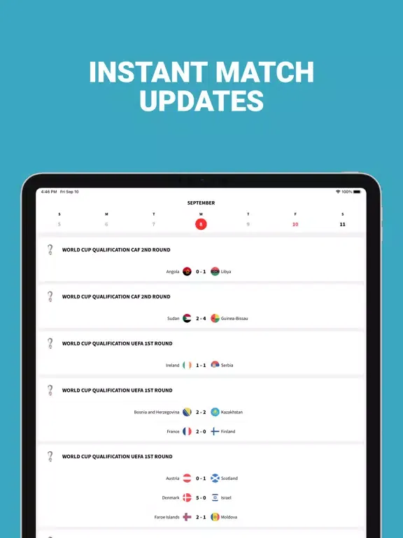 Capturas de pantalla de Live Score - Football Scores iPad 