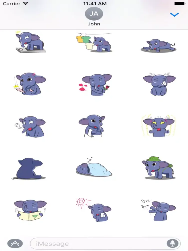 Funny Elephant Sticker iPad  スクリーンショット