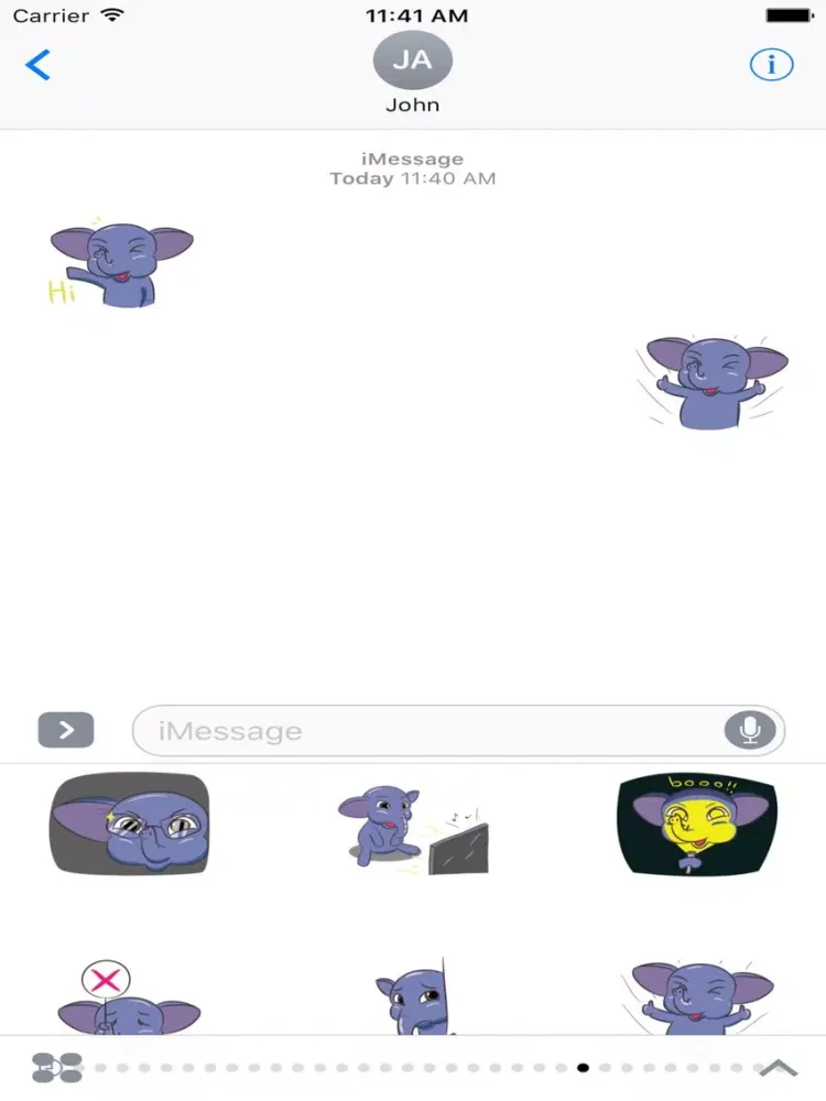 Funny Elephant Sticker iPad  スクリーンショット