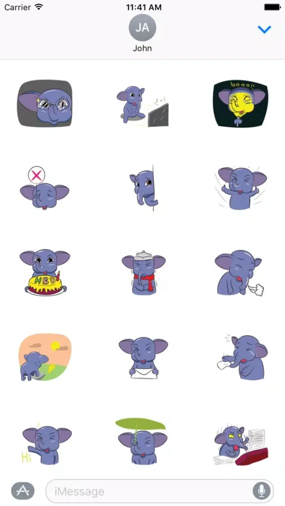Funny Elephant Sticker スクリーンショット