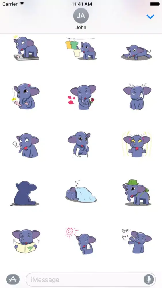 Funny Elephant Sticker スクリーンショット
