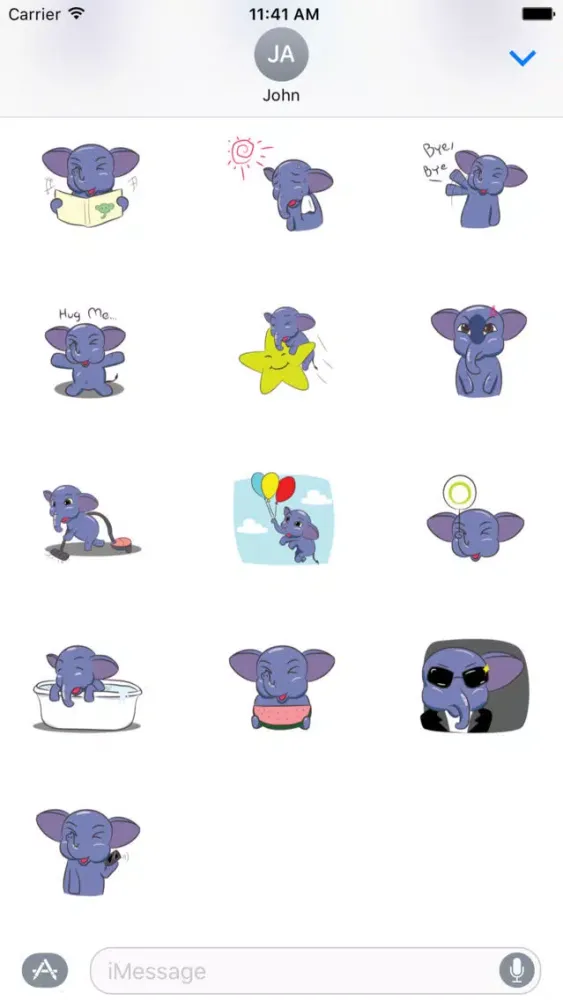 Funny Elephant Sticker スクリーンショット