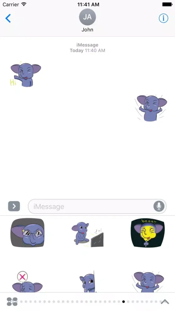 Funny Elephant Sticker スクリーンショット