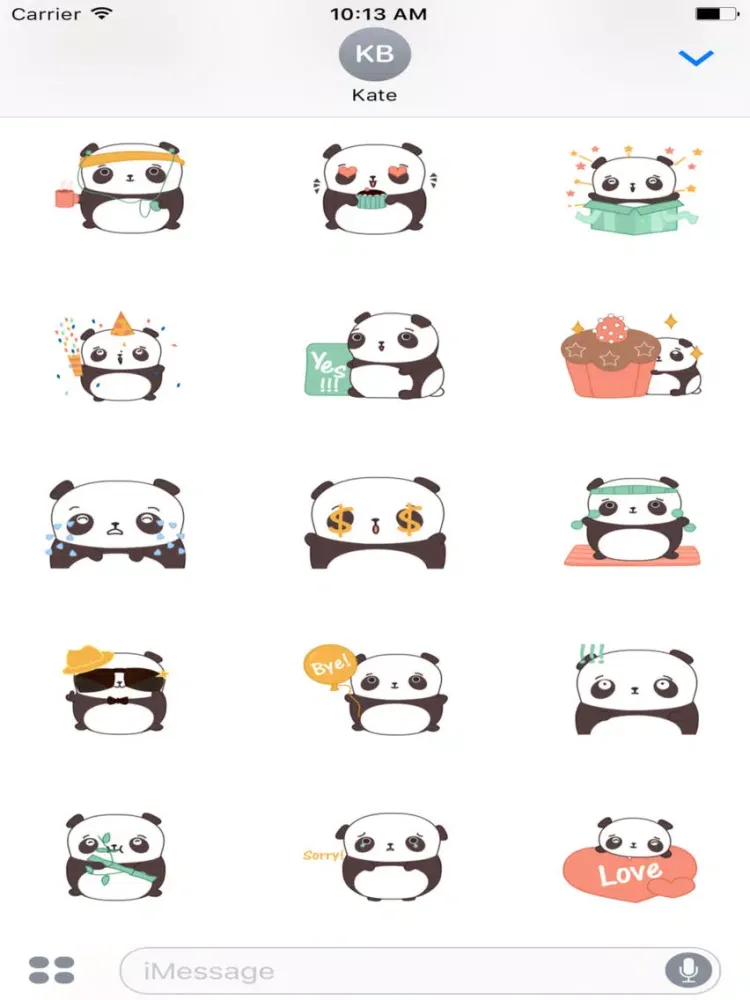 Little Panda Animated Sticker iPad 應用截圖