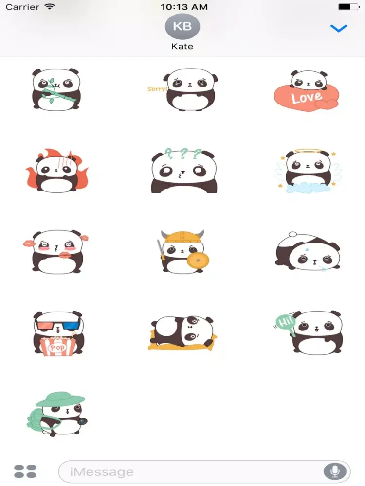 Little Panda Animated Sticker iPad 應用截圖