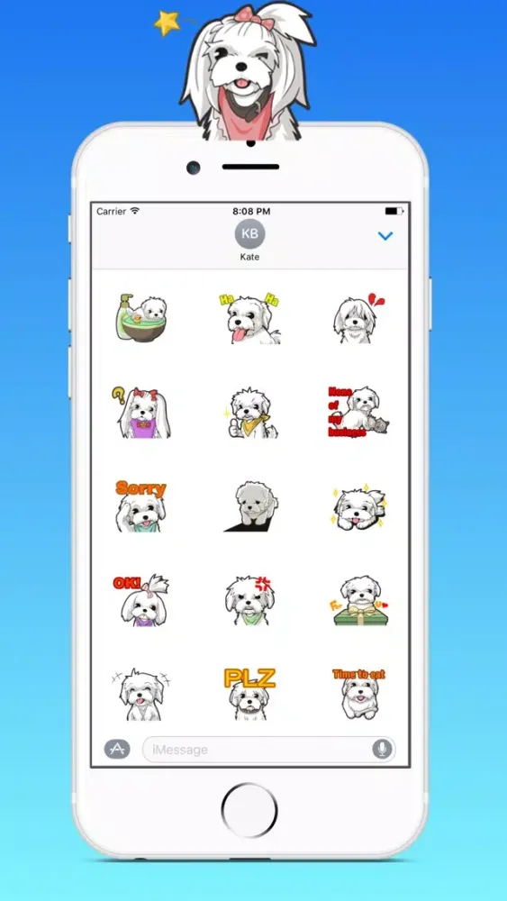 Maltese Dog Sticker سکرین شاٹس