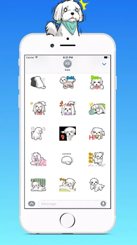 Maltese Dog Sticker سکرین شاٹس