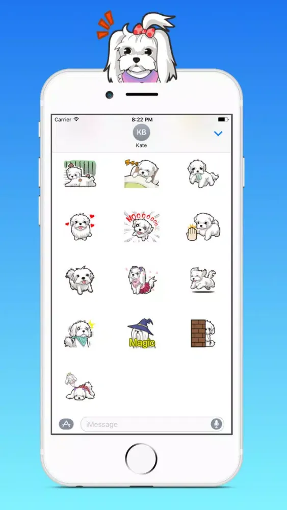 Maltese Dog Sticker سکرین شاٹس