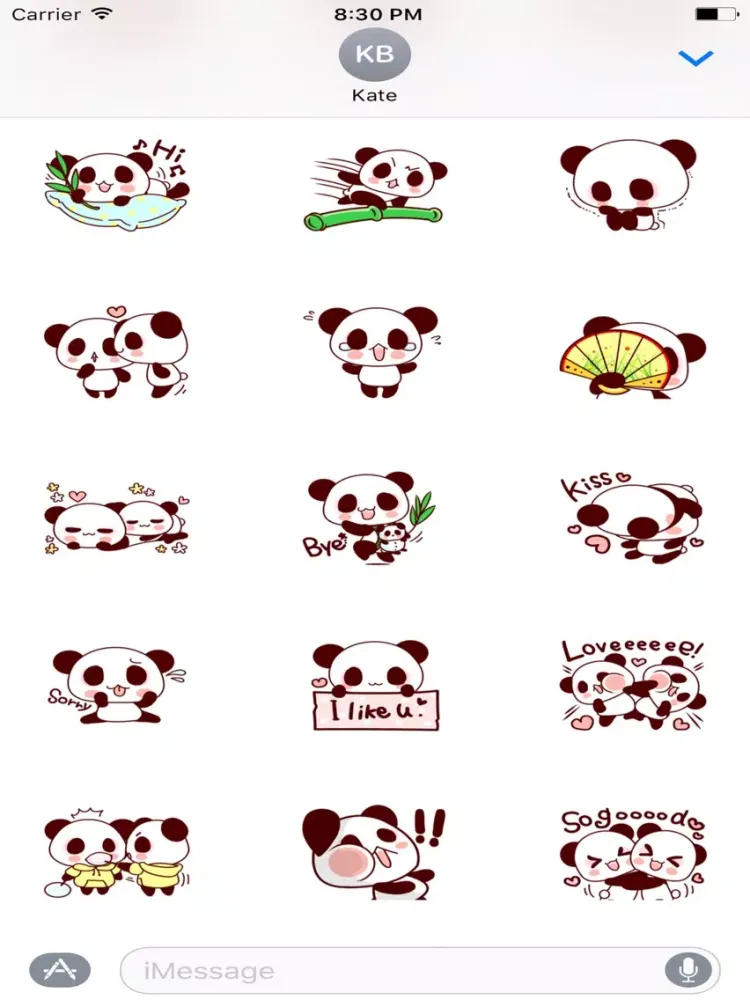Panda Lover Sticker iPad  Screenshots
