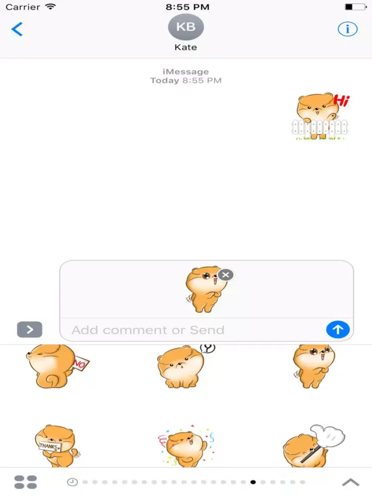 Ảnh chụp màn hình của Puppy Pom Dog Sticker iPad 