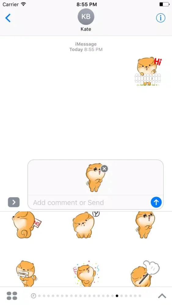 Ảnh chụp màn hình của Puppy Pom Dog Sticker