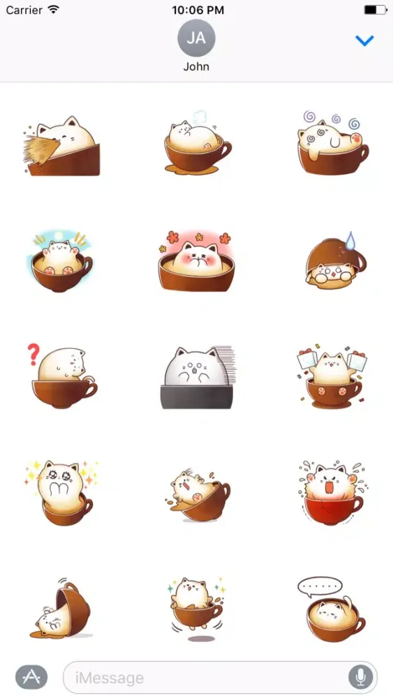 Cat Sweet Cappuccino Sticker स्क्रीनशॉट