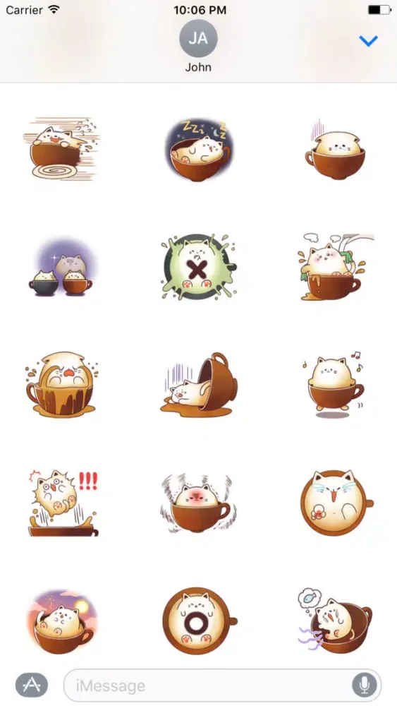 Cat Sweet Cappuccino Sticker स्क्रीनशॉट