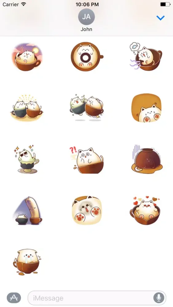 Cat Sweet Cappuccino Sticker स्क्रीनशॉट
