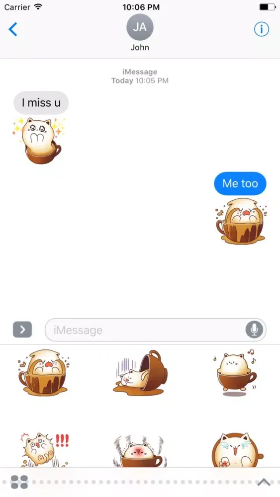 Cat Sweet Cappuccino Sticker स्क्रीनशॉट