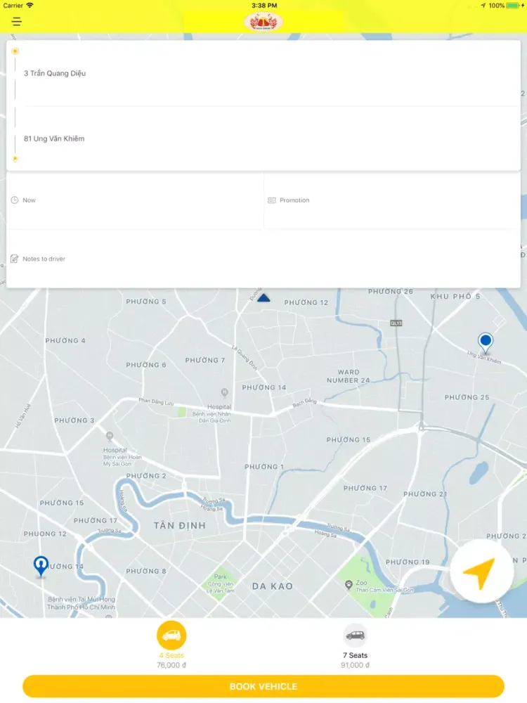 ภาพหน้าจอของ Taxi Đức Tài iPad 