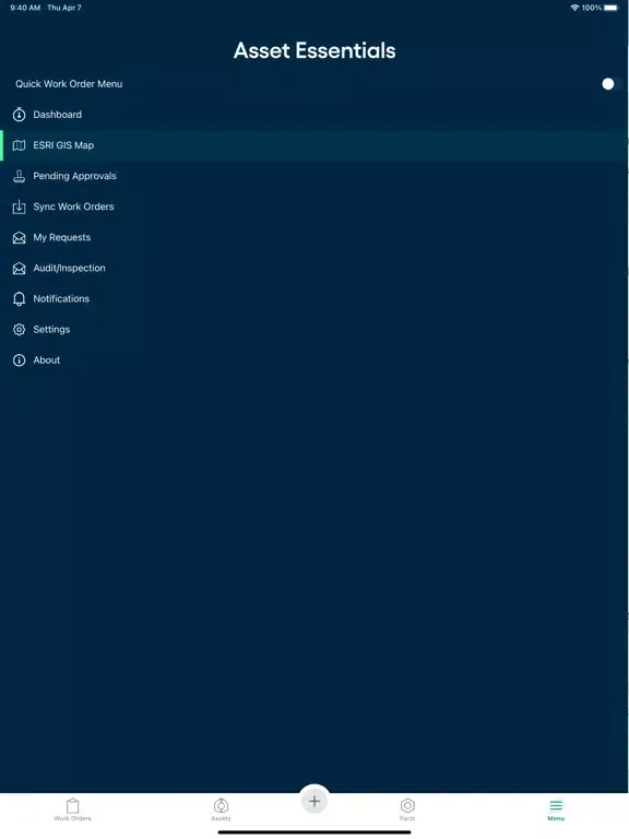 Capturas de tela do Asset Essentials iPad 