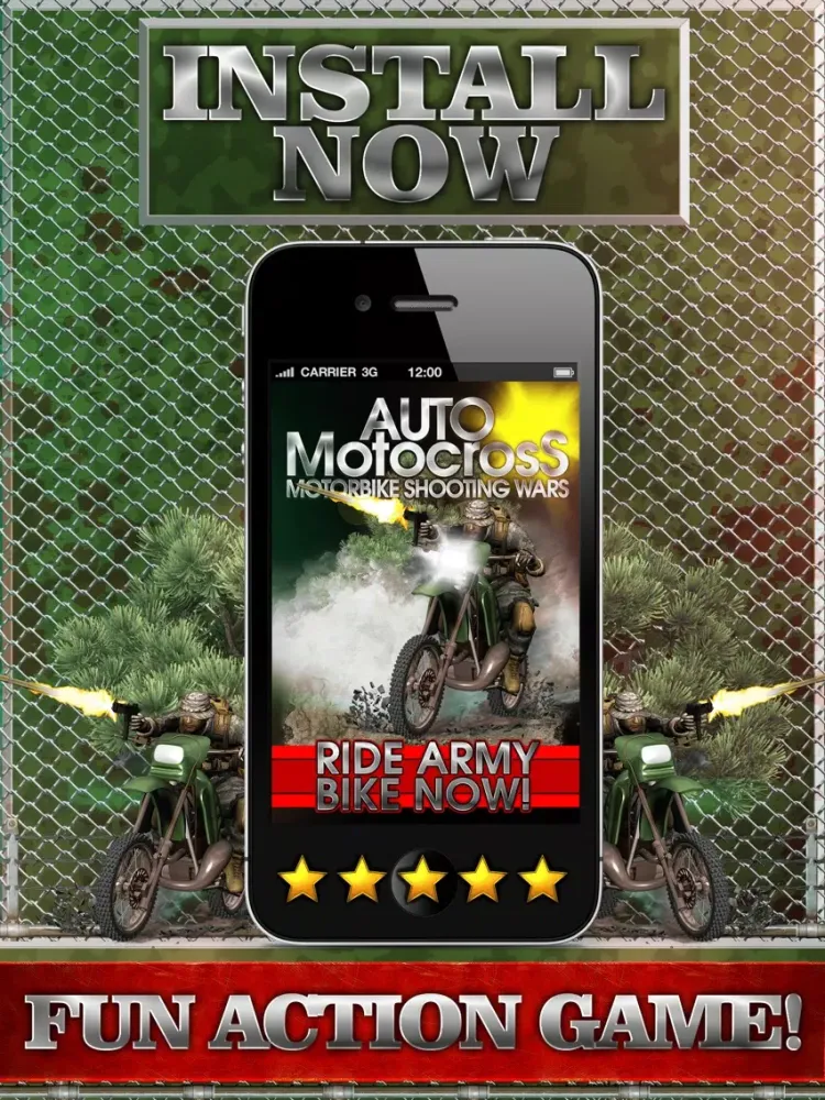 ภาพหน้าจอของ Auto Motocross Motorbike Shooting Wars – The Offroad Race Battle And Drifting Game for Kids FREE iPad 
