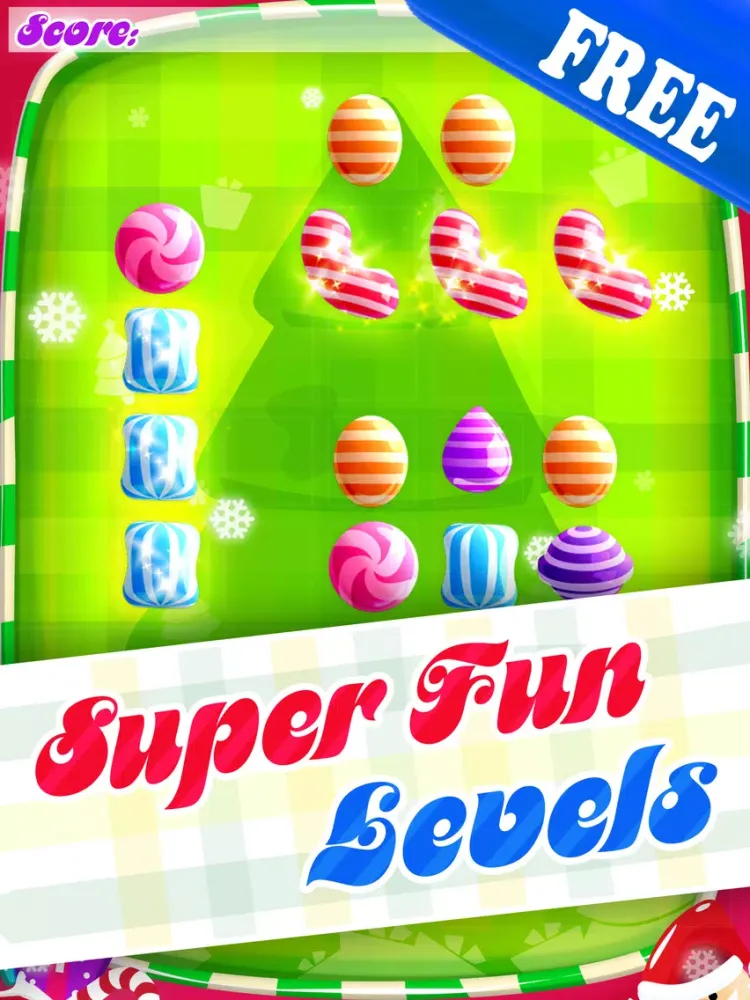 Candy Rush Christmas Games - Fun Xmas Candies Swapping Puzzle For Children HD FREE iPad  Screenshots