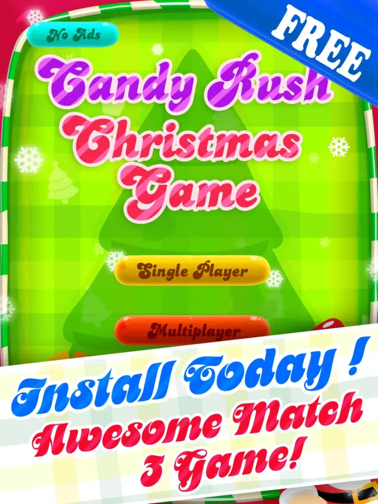 Candy Rush Christmas Games - Fun Xmas Candies Swapping Puzzle For Children HD FREE iPad  Screenshots