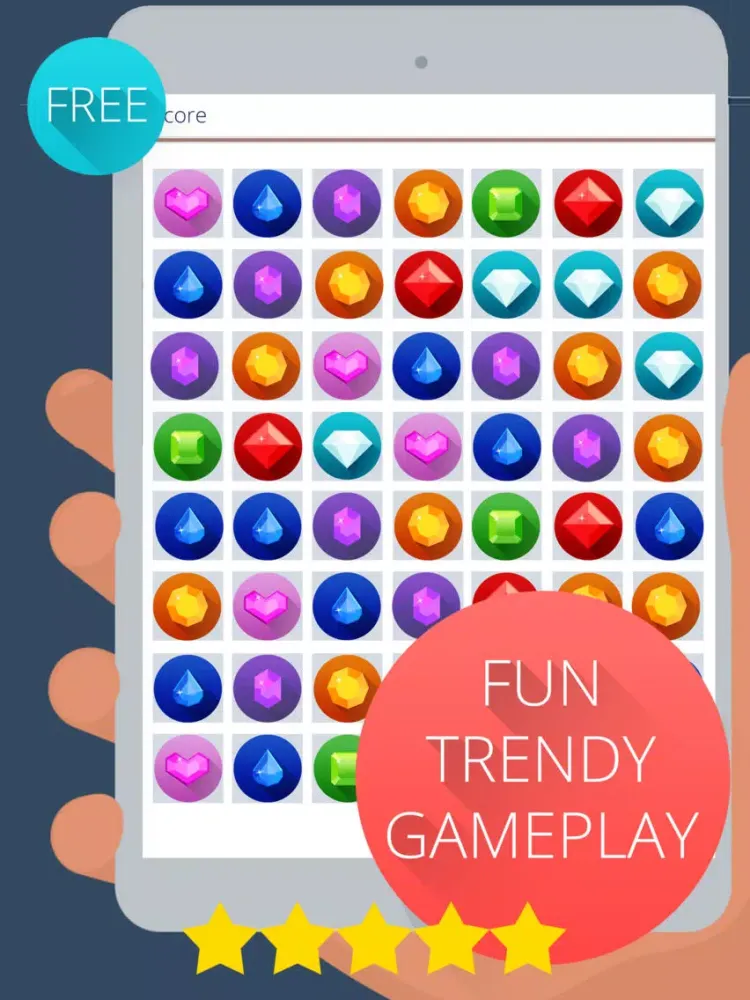 Let's Match-3 Gems - Best Diamonds And Ruby Puzzle Maker For Kids iPad  スクリーンショット