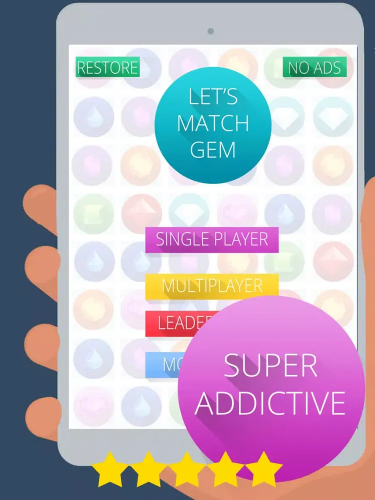 Let's Match-3 Gems - Best Diamonds And Ruby Puzzle Maker For Kids iPad  スクリーンショット