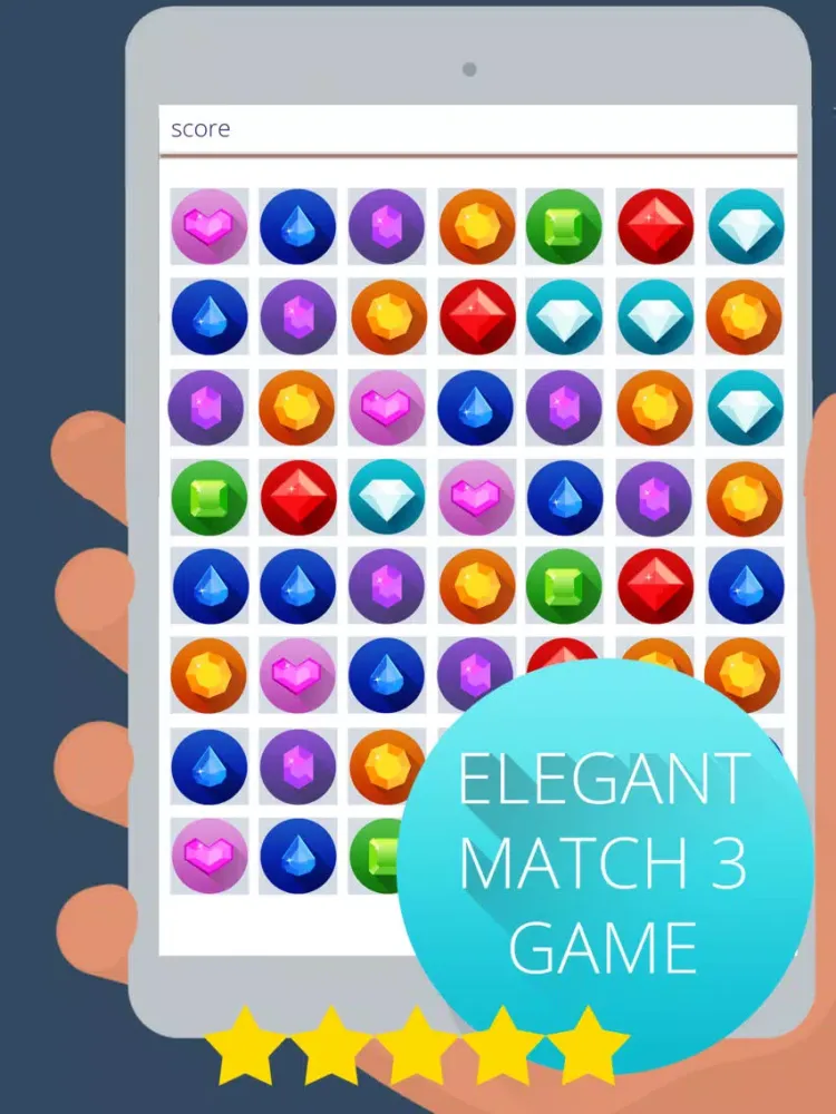 Let's Match-3 Gems - Best Diamonds And Ruby Puzzle Maker For Kids iPad  スクリーンショット