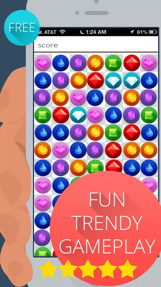 Let's Match-3 Gems - Best Diamonds And Ruby Puzzle Maker For Kids スクリーンショット