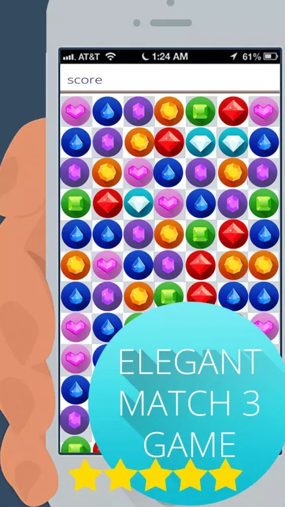 Let's Match-3 Gems - Best Diamonds And Ruby Puzzle Maker For Kids スクリーンショット