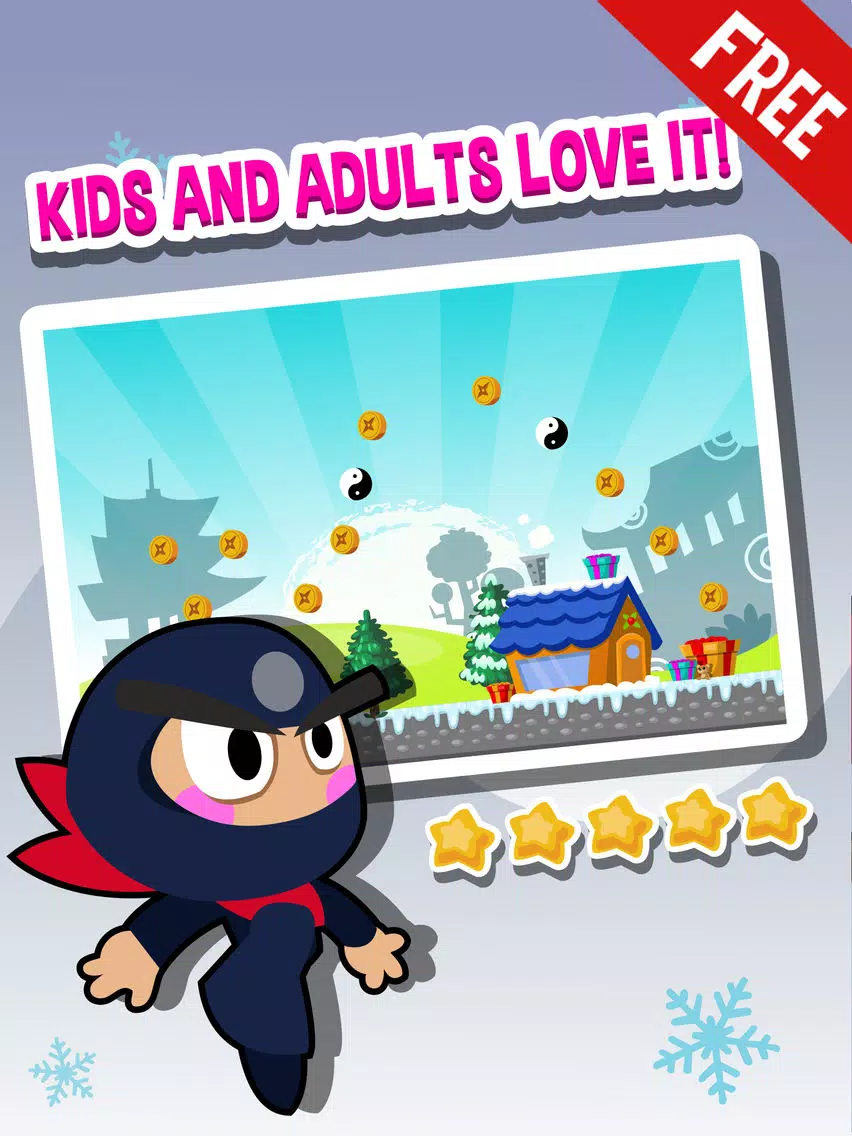 Ninja Jump Christmas 2013 Edition - Fun Clumsy Santa Claus Arcade Game For Boys And Girls FREE iPad  Screenshots