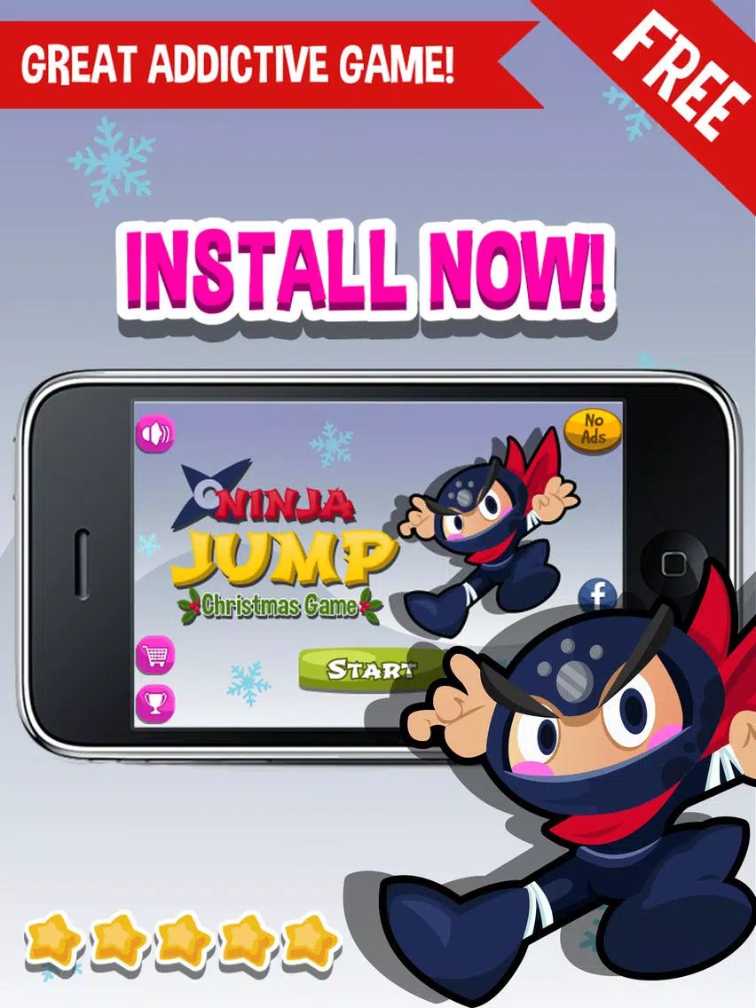 Ninja Jump Christmas 2013 Edition - Fun Clumsy Santa Claus Arcade Game For Boys And Girls FREE iPad  Screenshots
