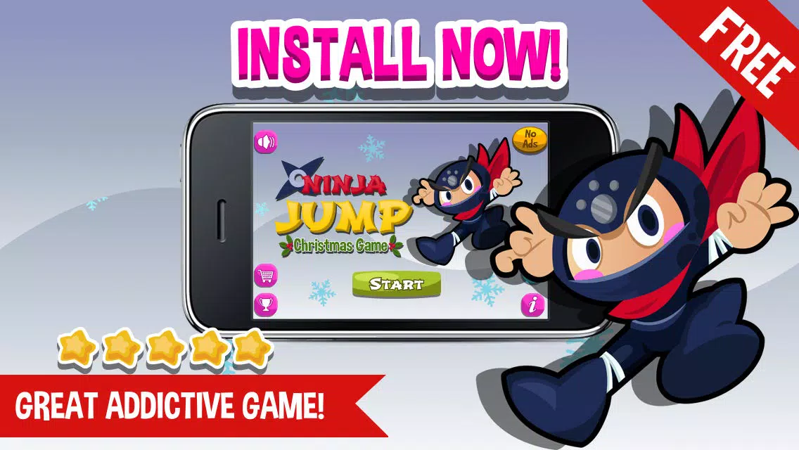 Ninja Jump Christmas 2013 Edition - Fun Clumsy Santa Claus Arcade Game For Boys And Girls FREE Screenshots