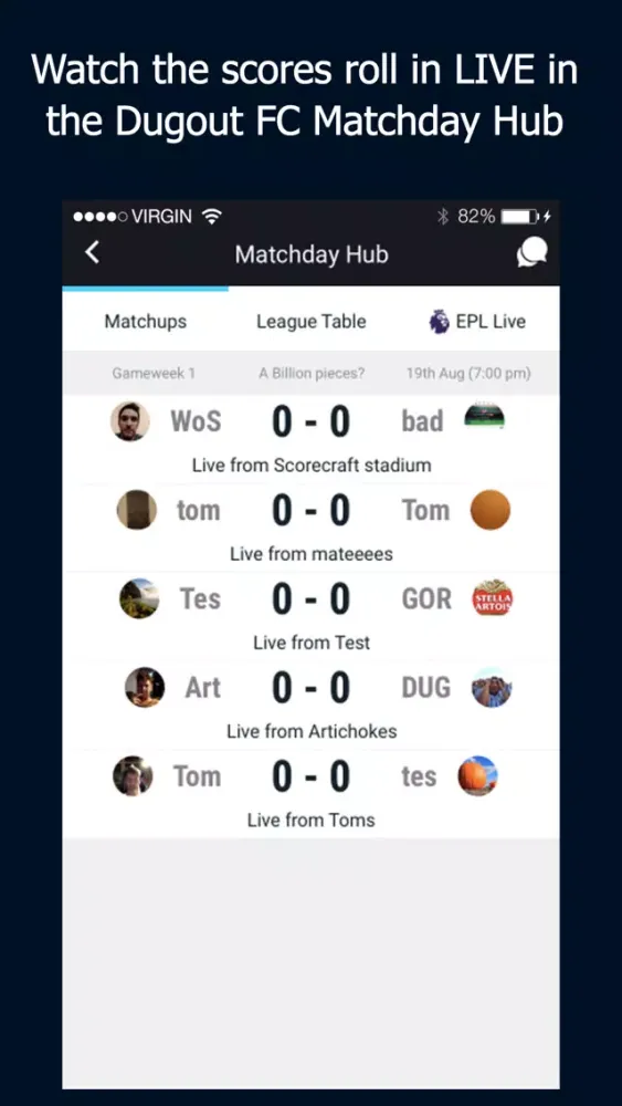 Ảnh chụp màn hình của Dugout FC Fantasy Football