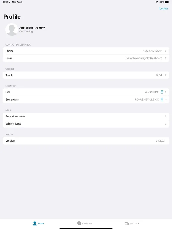 Material  Checkout iPad  Screenshots