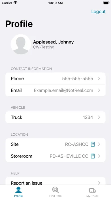 Material  Checkout Screenshots