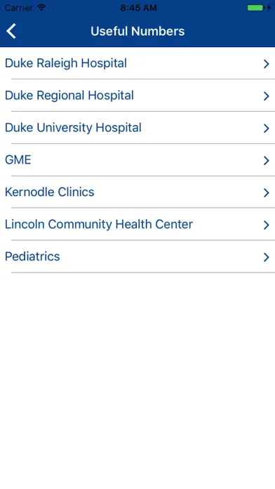 Duke Provider Handbook Screenshots