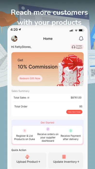 Duke Supplier App Ekran Görüntüleri