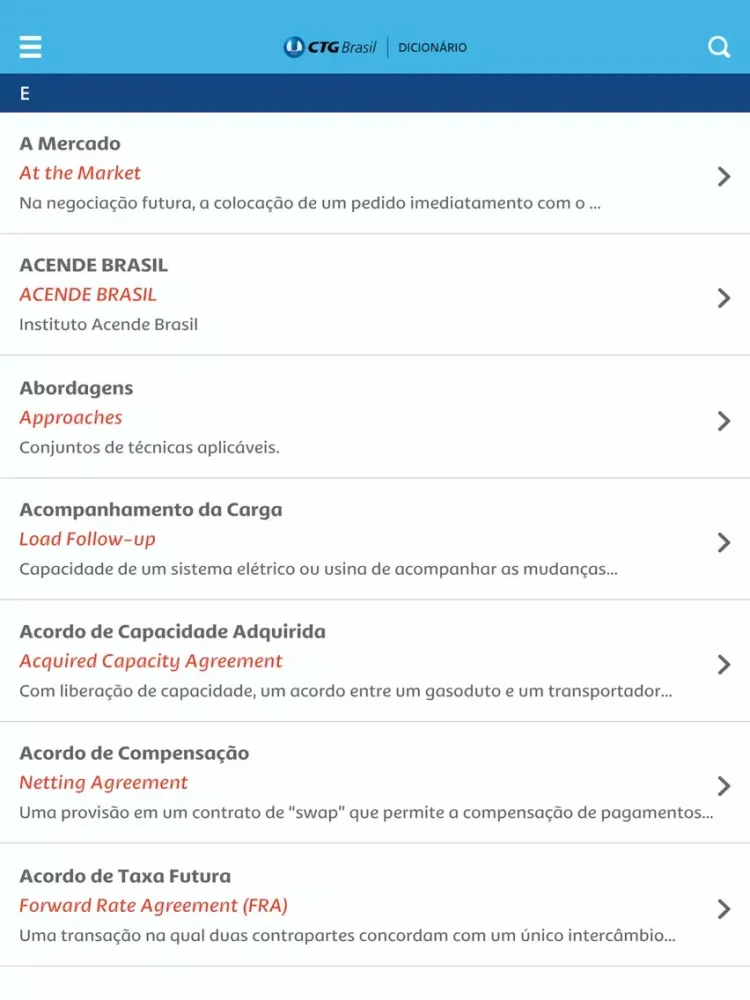 Dicionário de Energia Elétrica CTG Brasil iPad  স্ক্রিনশট