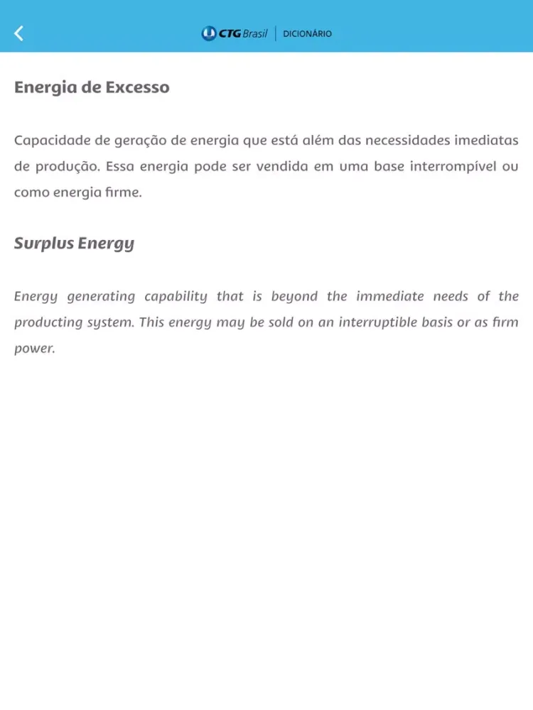 Dicionário de Energia Elétrica CTG Brasil iPad  স্ক্রিনশট