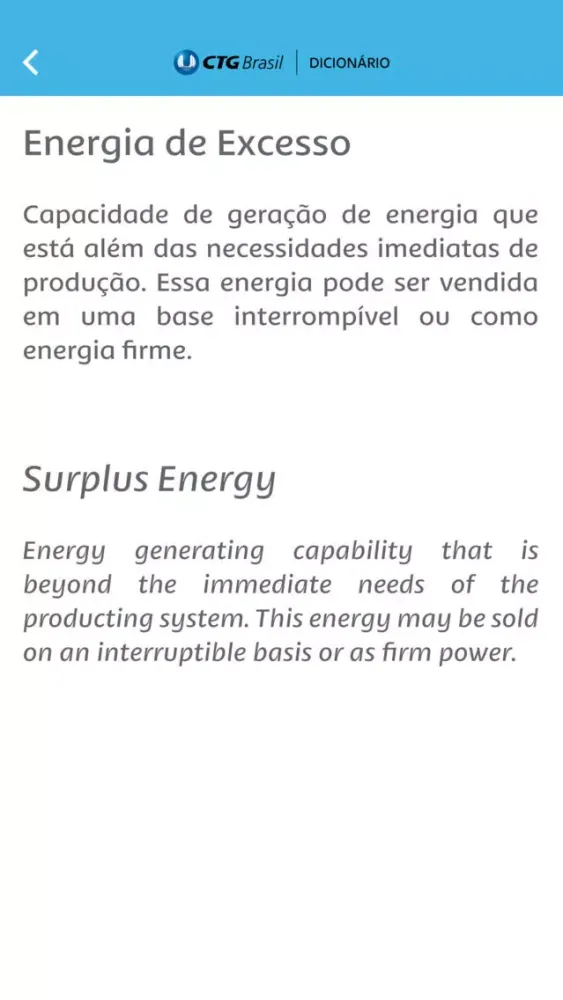 Dicionário de Energia Elétrica CTG Brasil স্ক্রিনশট