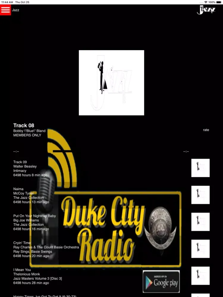 Duke City Radio Jazz iPad  Screenshots