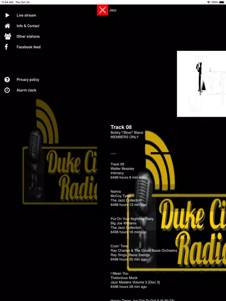 Duke City Radio Jazz iPad  Screenshots