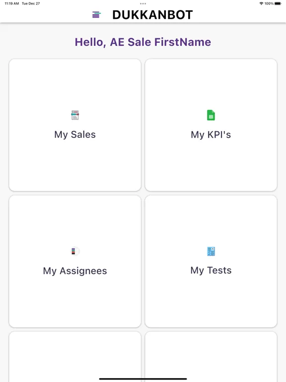 Tangkapan layar DukkanBot iPad 